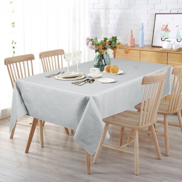 Tablecloth - Solid Textured Print - Grey For Discount