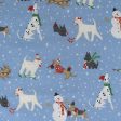 Christmas Flannelette Print - 013 - Light Blue Sale