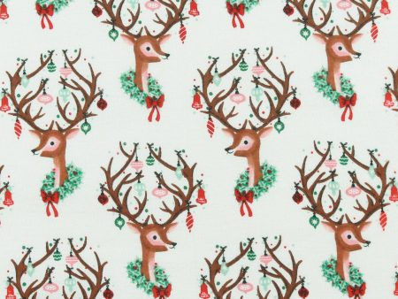 Christmas Flannelette Print - 007 - Offwhite For Cheap