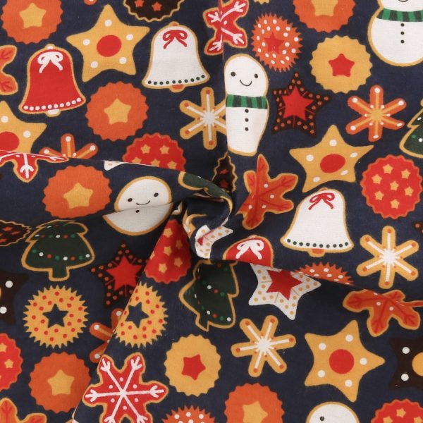 Christmas Flannelette Print - 014 - Navy Online Hot Sale