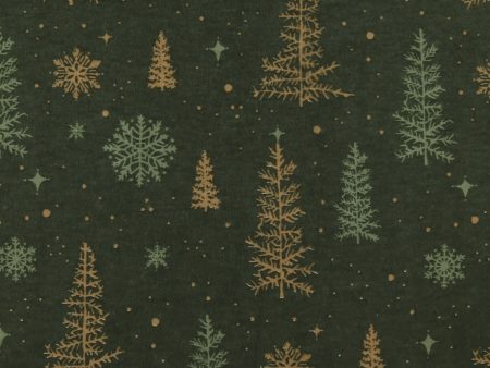 Christmas Flannelette Print - 010 - Green For Sale