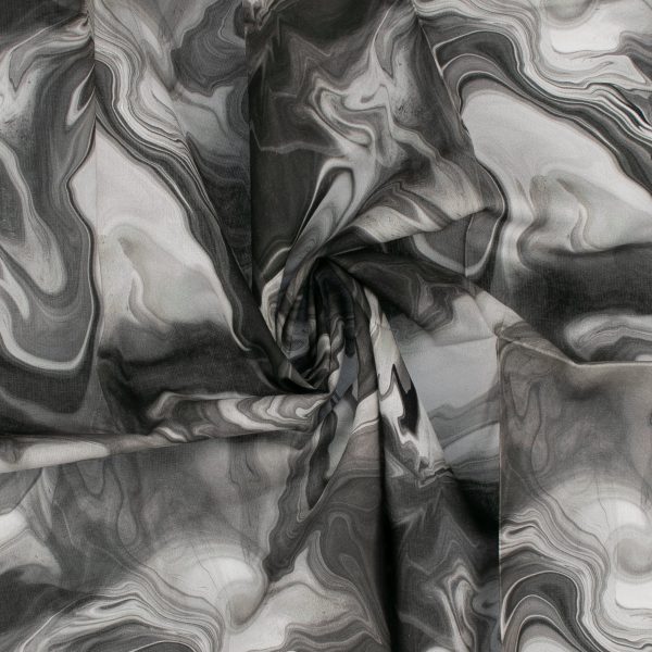 Digital Printed Cotton - MARBLE SWIRL - Grey For Discount