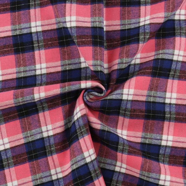 Brushed Cotton Plaid - NOAH - 004 - Pink For Sale