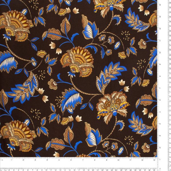 Digital Printed Rayon Twill - SANDRA - 007 - Chocolate Online now