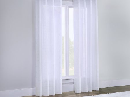 Grommet curtain panel - Astrid - White & Silver - 52 x 84   Sale