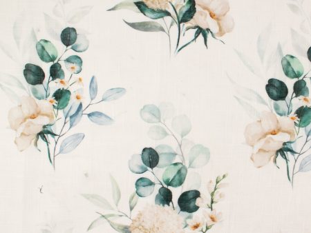 Home Decor Fabric - The Essentials - Printed Sheer - Bouquet - White Online Sale