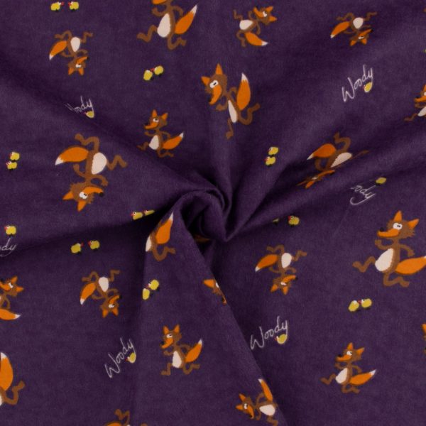 Wide Printed Flannelette - BUNNY - 005 - Purple Cheap