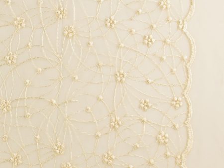 Embroidered Mesh With Sequins - BRIGITTE - 019 - Cream For Discount