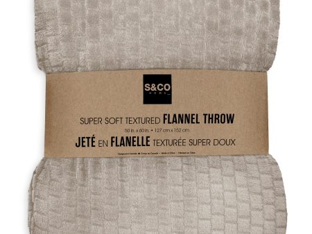 Decorative Throw - Textured Flannel - Taupe - 50 x 60 inch (128 x 153 cm) Online now