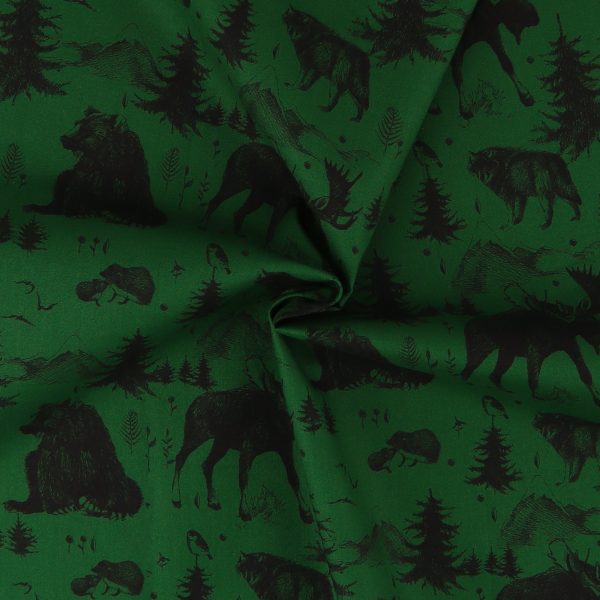 Digital Printed Cotton - WINTER WONDERLAND - 009 - Green Online