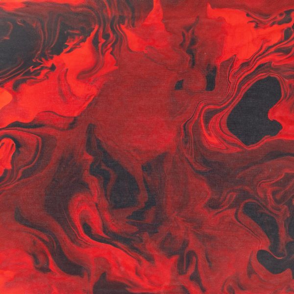 Digital Printed Cotton - MARBLE SWIRL - Rouge For Discount