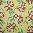 Babyville Boutique Waterproof PUL Fabric Monkey Green 165cm (64 inches) For Sale