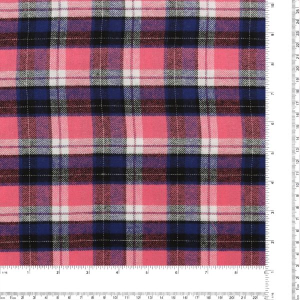 Brushed Cotton Plaid - NOAH - 004 - Pink For Sale