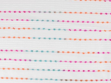 Embroidered Voile - RAINBOW - 003 - Orange Sale