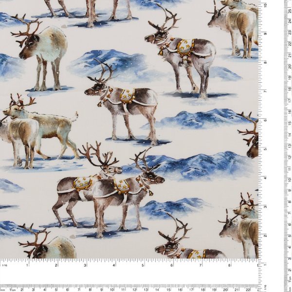 3 Wishes Fabrics - Printed Cotton - HERE COMES SANTA - 005 - White Fashion