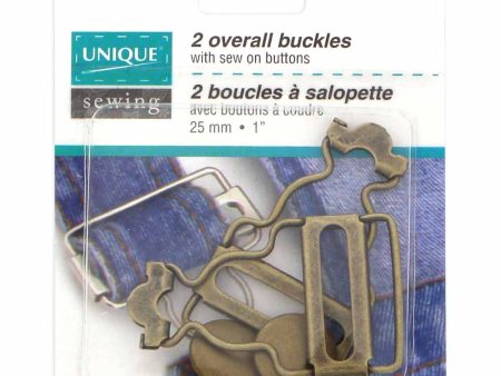 UNIQUE SEWING Overall Buckle Gold - 25mm (1 ) - 2 pcs Hot on Sale