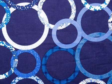 Wide Quilt Backing Print - Print cercles - Blue Online