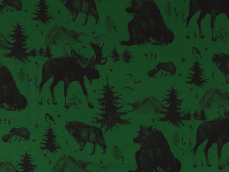 Digital Printed Cotton - WINTER WONDERLAND - 009 - Green Online