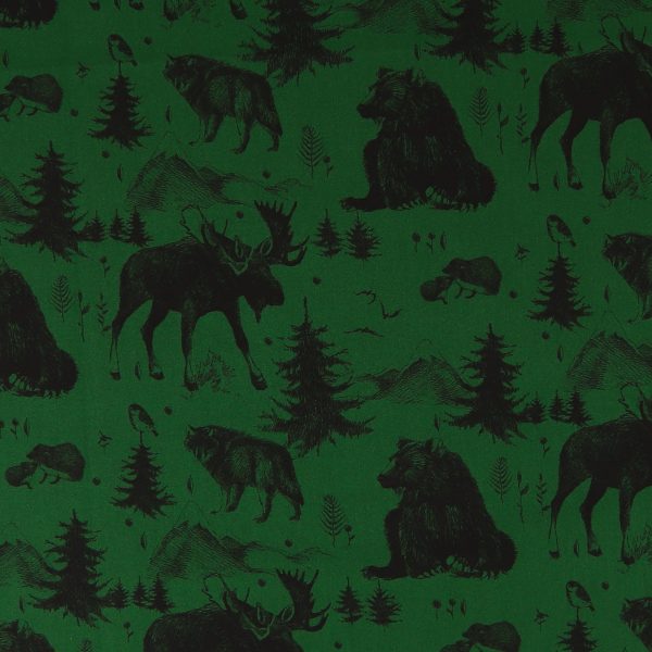 Digital Printed Cotton - WINTER WONDERLAND - 009 - Green Online