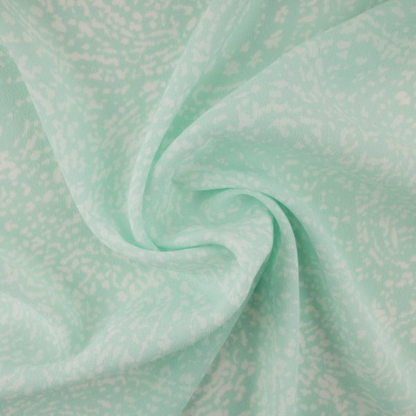 Crepe Print - DELPHINE - Paisleys - Aqua For Sale