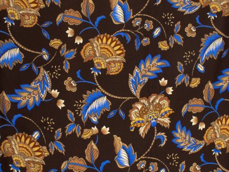 Digital Printed Rayon Twill - SANDRA - 007 - Chocolate Online now