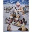 3 Wishes Fabrics - Printed Cotton Panel 36 x 45 in (90 x 115 cm) - HERE COMES SANTA - 002 - White Fashion