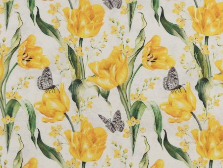 Windham Fabrics - Printed Cotton -TULIP FIELDS - 008 - Offwhite Sale