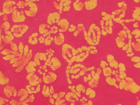 Cotton Batik - MAGNOLIA - 015 - Pink & Gold Hot on Sale