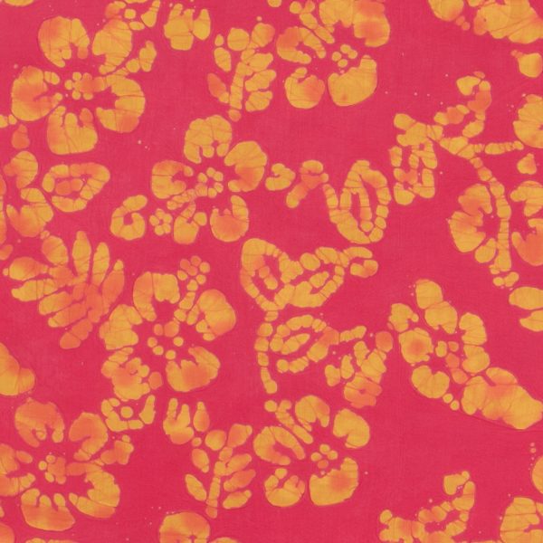 Cotton Batik - MAGNOLIA - 015 - Pink & Gold Hot on Sale