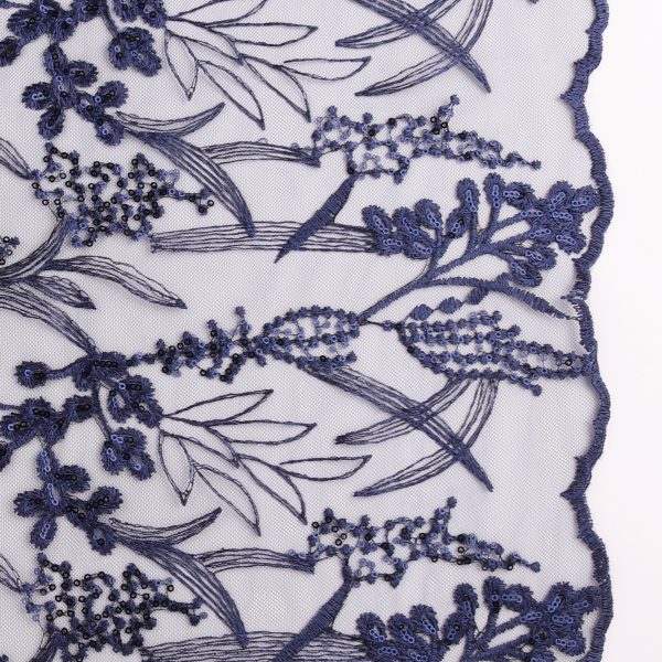 Embroidered Mesh With Sequins - BRIGITTE - 010 - Indigo For Sale