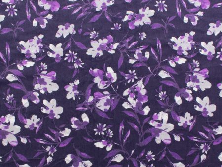 Digital Printed Stretch Velvet - GLAM - 005 - Purple Cheap