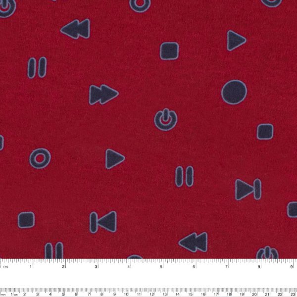 CHELSEA Flannelette Print - Play - Red For Discount