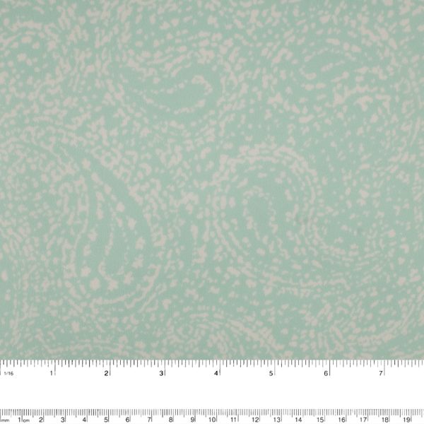 Crepe Print - DELPHINE - Paisleys - Aqua For Sale