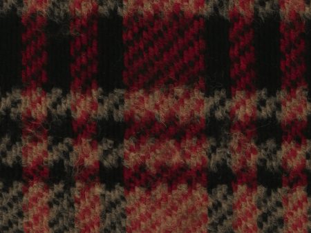 Wool Blend coating - CAPOTTO - 003 - Red & Black For Sale