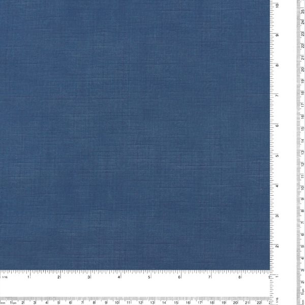 Blender Fabric - Printed Linen Look - 034 - Blue For Sale