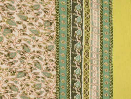 Border Printed Crinkled Yoryu - DELILAH - 019 - Green For Cheap