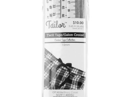 Twill Tape Printed Tape Measure 15mm - Off White Hot on Sale