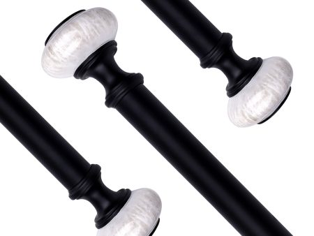 Marble Knob - Metal rod set - Black & White For Cheap