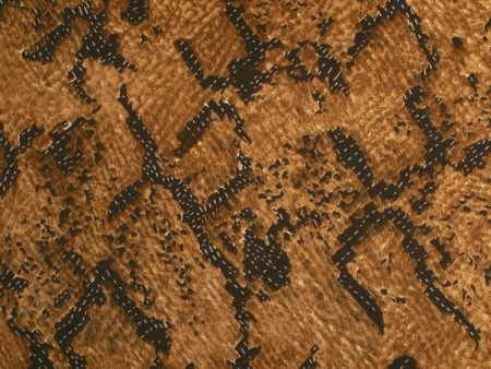 COLLEEN Satin Velvet Print - Snake - Brown Online Hot Sale