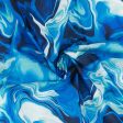 Digital Printed Cotton - MARBLE SWIRL - Blue Discount