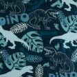 Anti-Pill Fleece Print - SLIPPY - Tropical dinosaur - Blue Online Hot Sale