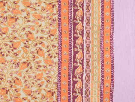 Border Printed Crinkled Yoryu - DELILAH - 020 - Beige Sale