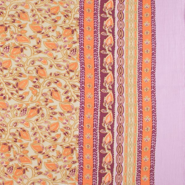 Border Printed Crinkled Yoryu - DELILAH - 020 - Beige Sale