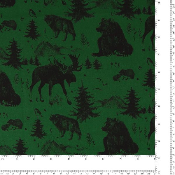 Digital Printed Cotton - WINTER WONDERLAND - 009 - Green Online