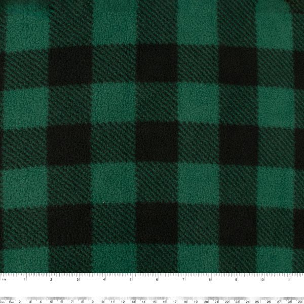 BUFFALO CHECK Anti Pill Fleece - Forest green Supply