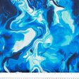 Digital Printed Cotton - MARBLE SWIRL - Blue Discount