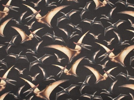 DINOSAUR VALLEY Digital Printed Cotton - Pterodactyle - Black Supply