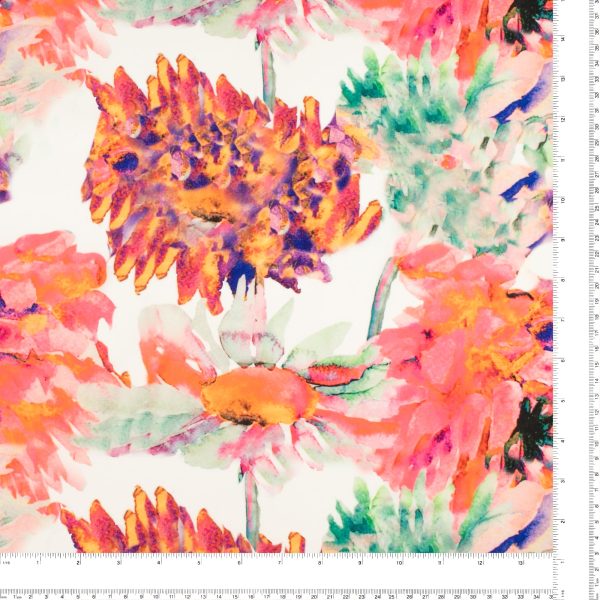 Digital Printed Matte Satin - GARDENIA - 001 - Pink Online