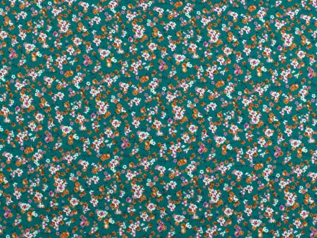 Digital Printed Rayon Twill - SANDRA - 006 - Teal Online now