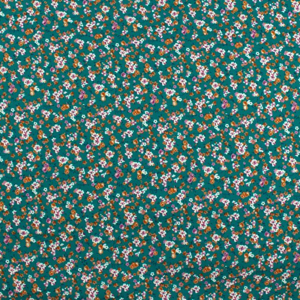 Digital Printed Rayon Twill - SANDRA - 006 - Teal Online now